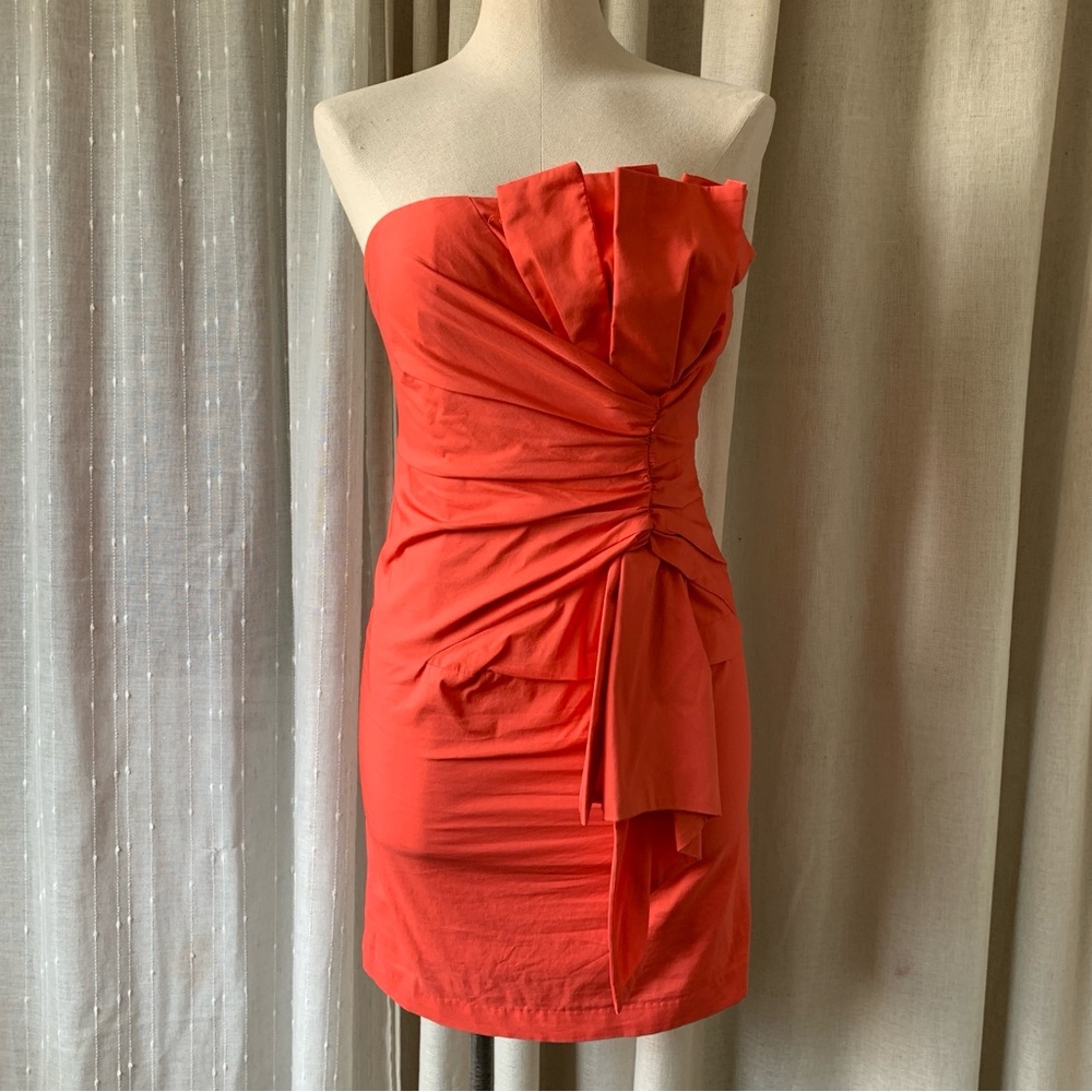 CLUSE CORAL RUFFLE STRAPLESS MINI DRESS S